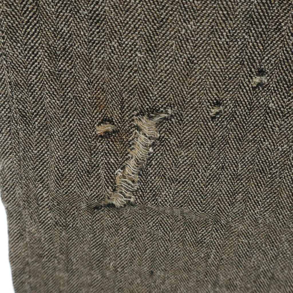 ENFANTS RICHES DEPRIMES(アンファンリッシュデプリメ) REPAIR TROUSERS リペア加工 ヘリンボーン ストレートパンツ ブラウン