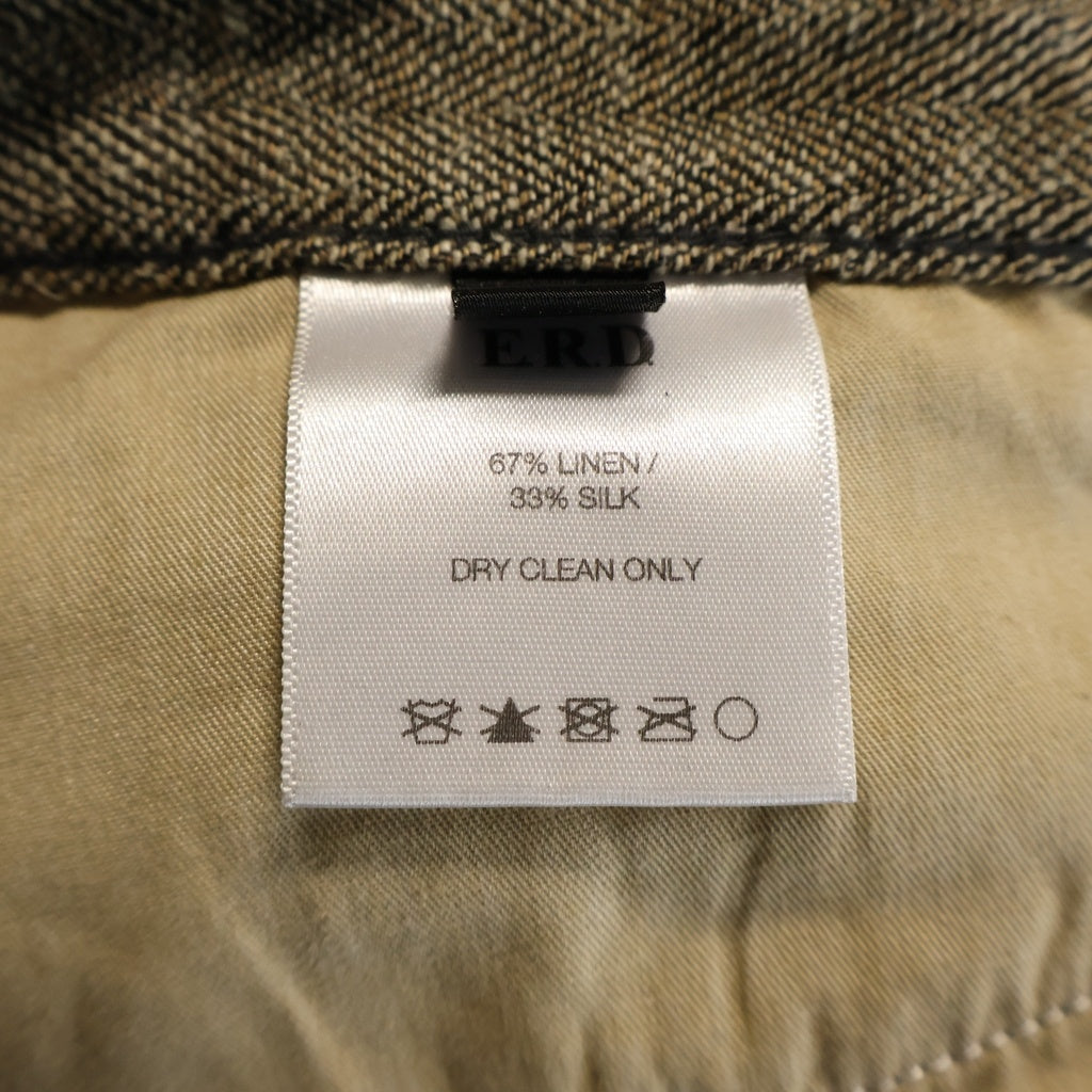 ENFANTS RICHES DEPRIMES(アンファンリッシュデプリメ) REPAIR TROUSERS リペア加工 ヘリンボーン ストレートパンツ ブラウン