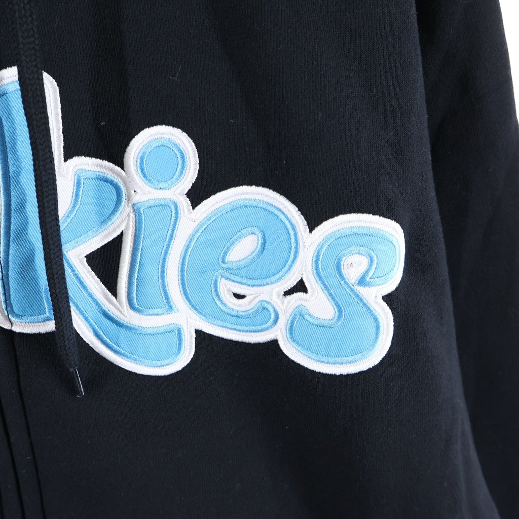 NO BRAND(ノーブランド) COOKIES CLOTHING クッキーズ クロージング ロゴエンブロイダリー ジップアップ フーデッド スウェット パーカー ブラック CM253HFC13