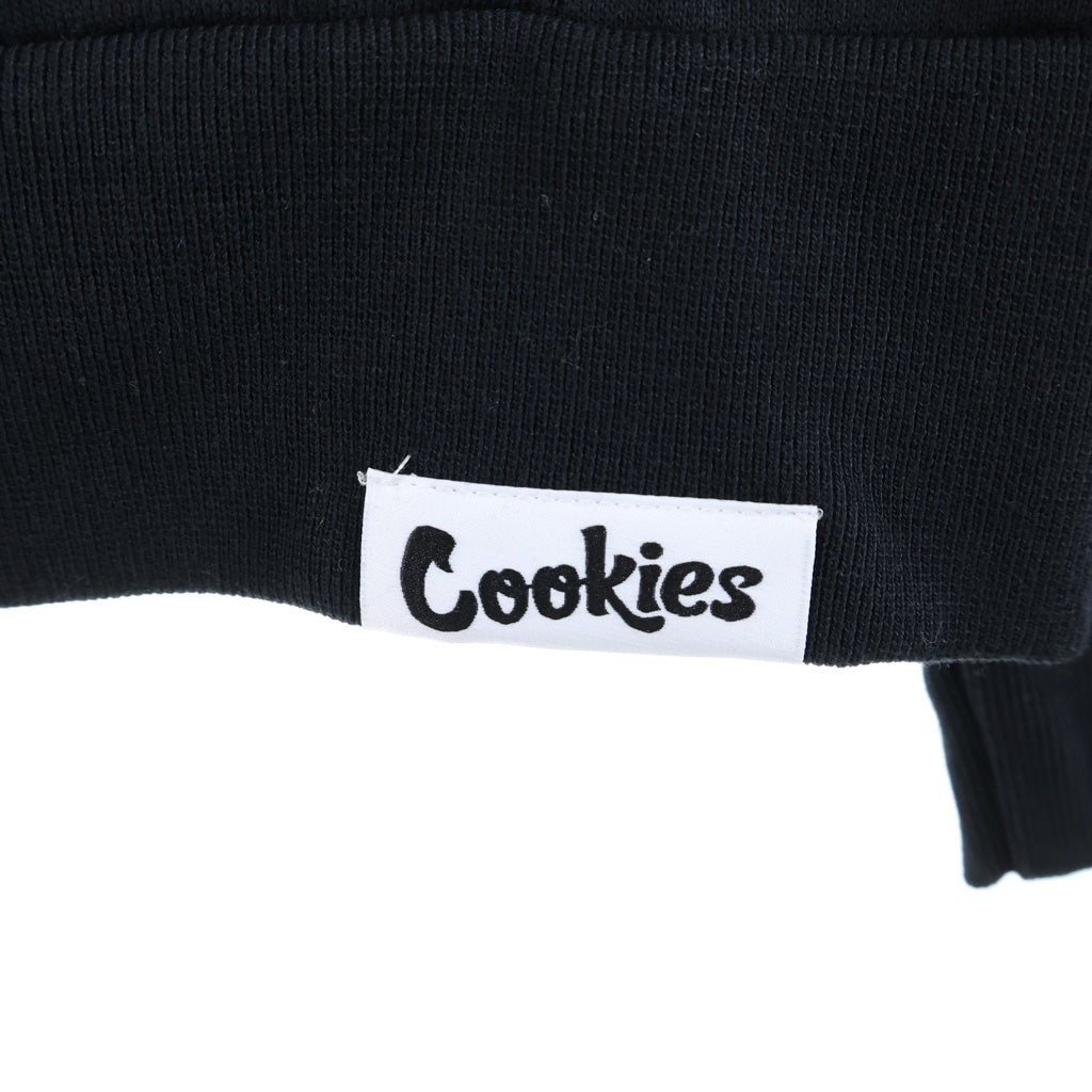 NO BRAND(ノーブランド) COOKIES CLOTHING クッキーズ クロージング ロゴエンブロイダリー ジップアップ フーデッド スウェット パーカー ブラック CM253HFC13