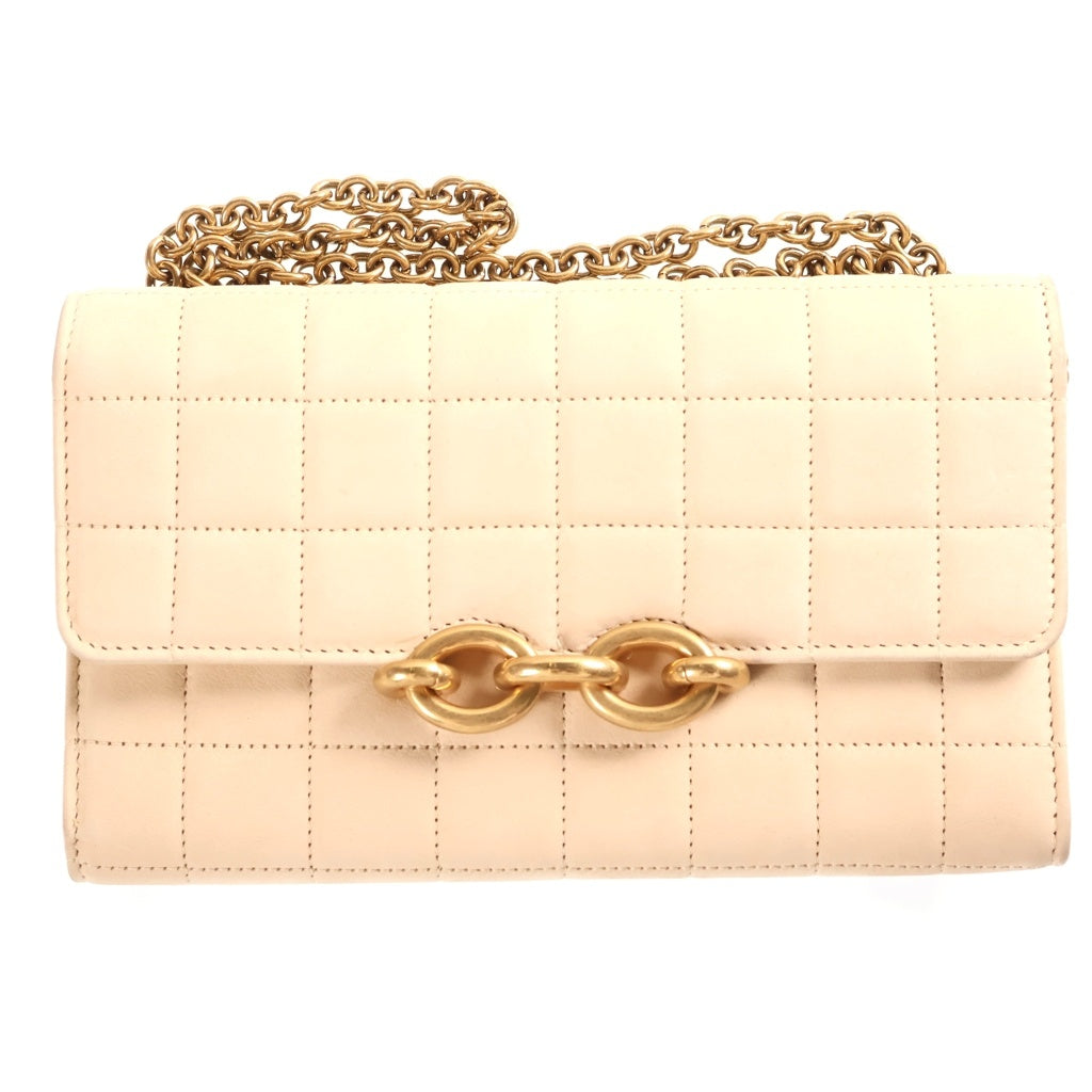 SAINT LAURENT PARIS(サンローランパリ) Le Maillon Chain Wallet Shoulder Bag マイヨン キルティングチェーンウォレット ショルダーバッグ 財布 ベージュ 738109 レディース
