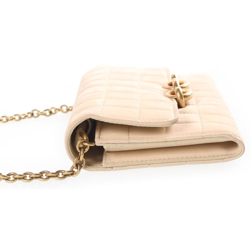 SAINT LAURENT PARIS(サンローランパリ) Le Maillon Chain Wallet Shoulder Bag マイヨン キルティングチェーンウォレット ショルダーバッグ 財布 ベージュ 738109 レディース