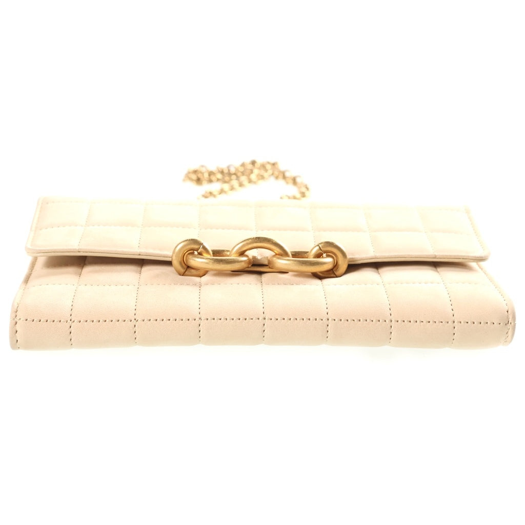 SAINT LAURENT PARIS(サンローランパリ) Le Maillon Chain Wallet Shoulder Bag マイヨン キルティングチェーンウォレット ショルダーバッグ 財布 ベージュ 738109 レディース