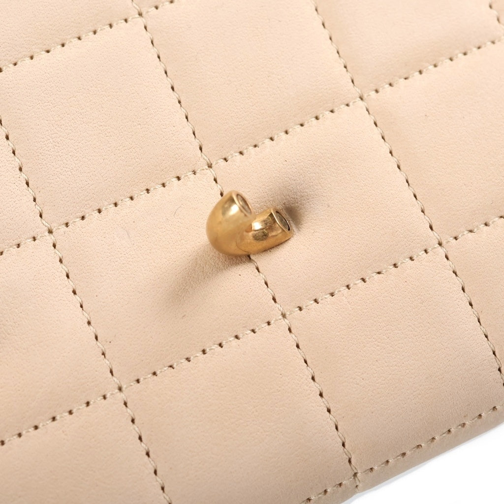 SAINT LAURENT PARIS(サンローランパリ) Le Maillon Chain Wallet Shoulder Bag マイヨン キルティングチェーンウォレット ショルダーバッグ 財布 ベージュ 738109 レディース