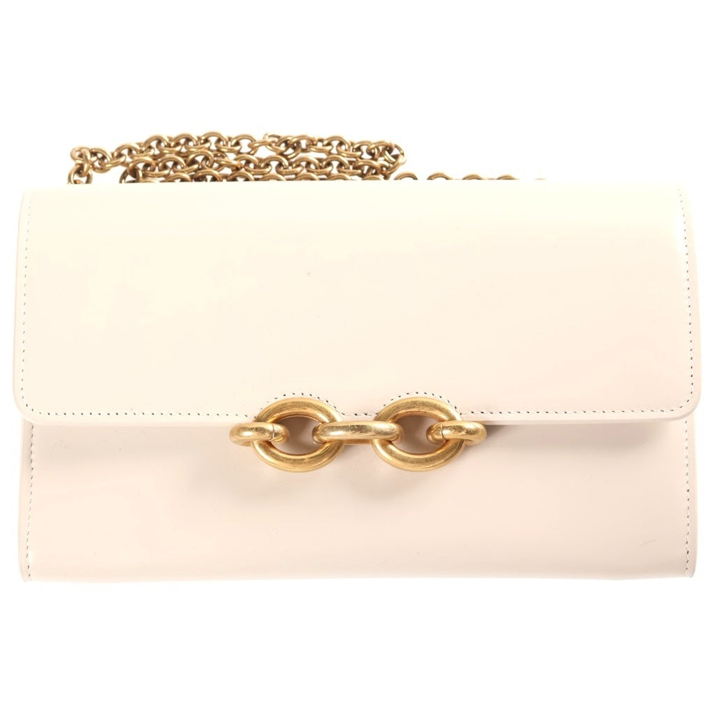 SAINT LAURENT PARIS(サンローランパリ) Le Maillon Chain Wallet Shoulder Bag マイヨン チェーンウォレット ショルダーバッグ 財布 アイボリー 696608 レディース
