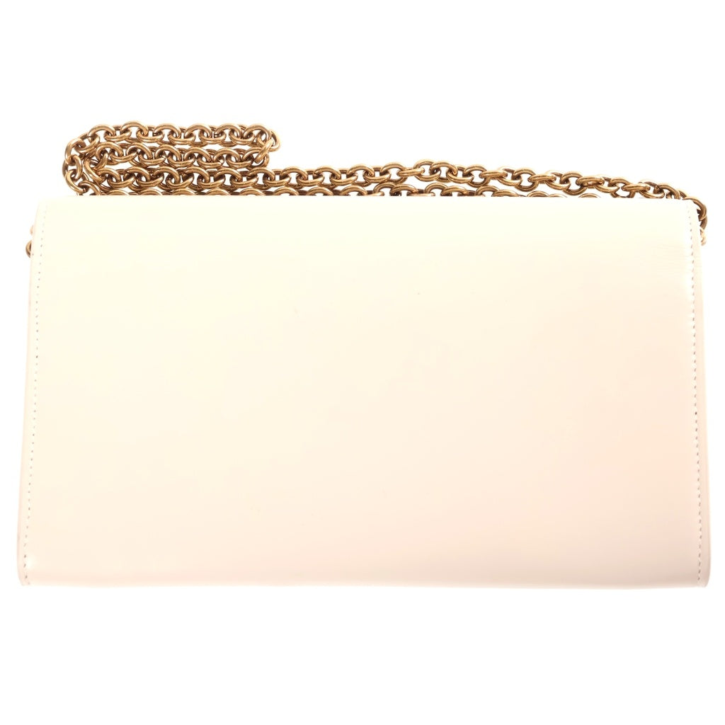 SAINT LAURENT PARIS(サンローランパリ) Le Maillon Chain Wallet Shoulder Bag マイヨン チェーンウォレット ショルダーバッグ 財布 アイボリー 696608 レディース