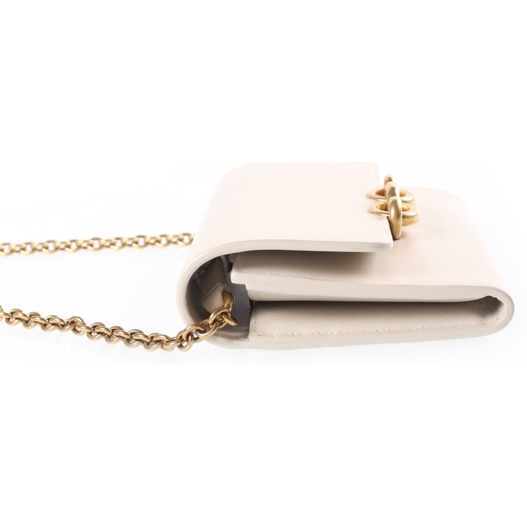 SAINT LAURENT PARIS(サンローランパリ) Le Maillon Chain Wallet Shoulder Bag マイヨン チェーンウォレット ショルダーバッグ 財布 アイボリー 696608 レディース