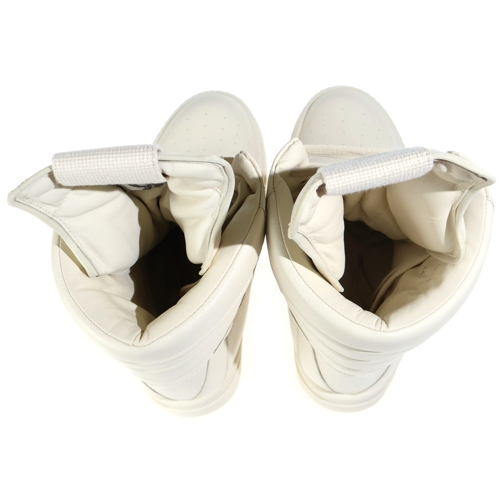 Rick Owens(リックオウエンス) 25AW MEGAGEOBASKETS メガジオバスケット レザーハイカットシューズ ホワイト RR02E1855-LCO