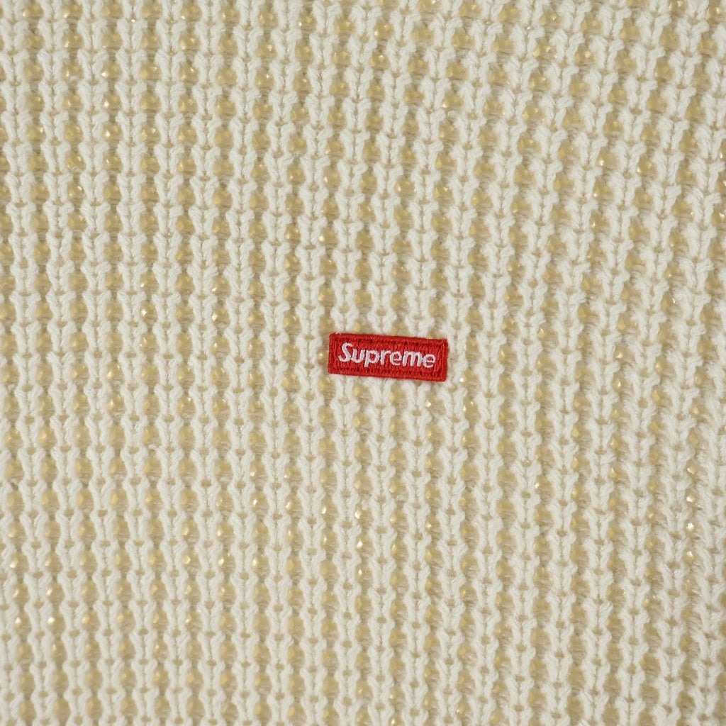 SUPREME(シュプリーム) 24AW Waffle Small Box Sweater ワッフル スモールボックスロゴ スウェット トレーナー ベージュ