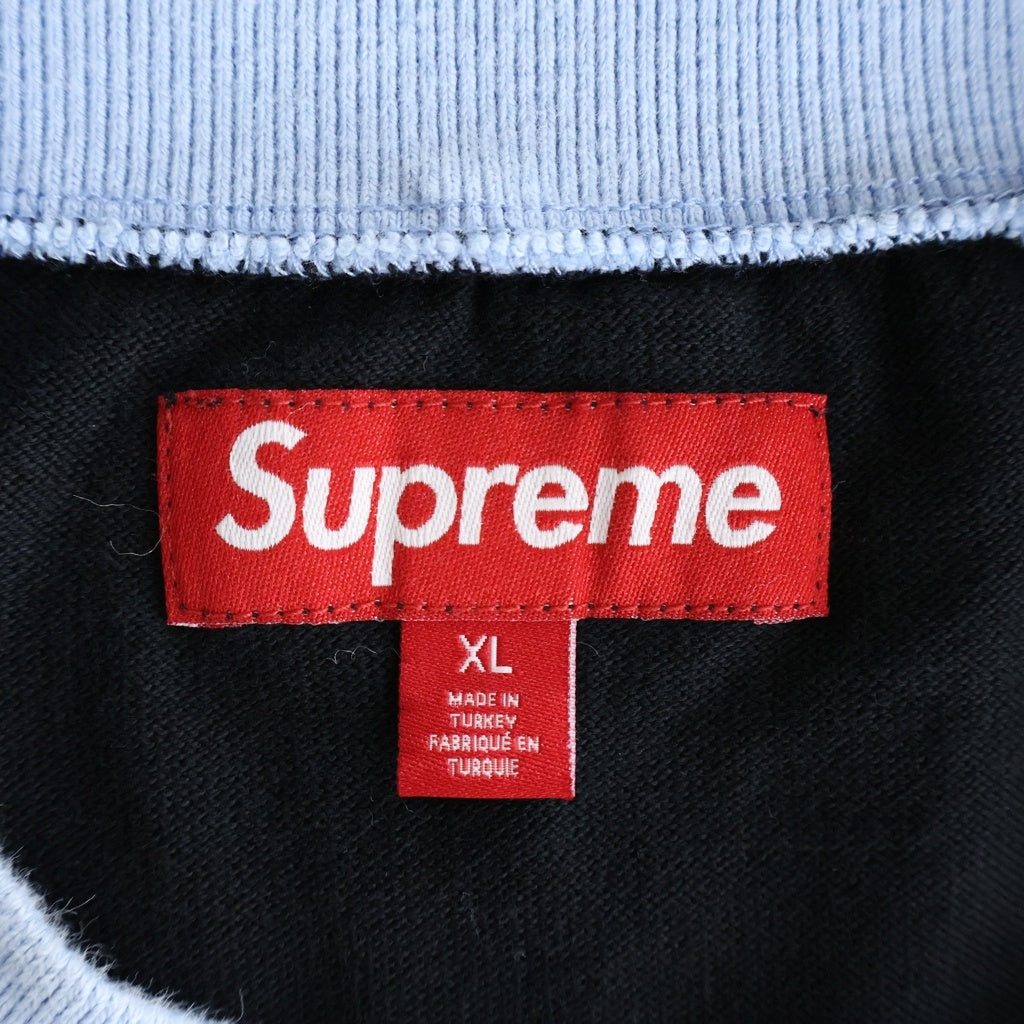 SUPREME(シュプリーム) 25SS Split S/S Football Top ロゴプリント スピリットクルーネック フットボール Tシャツ ブラック