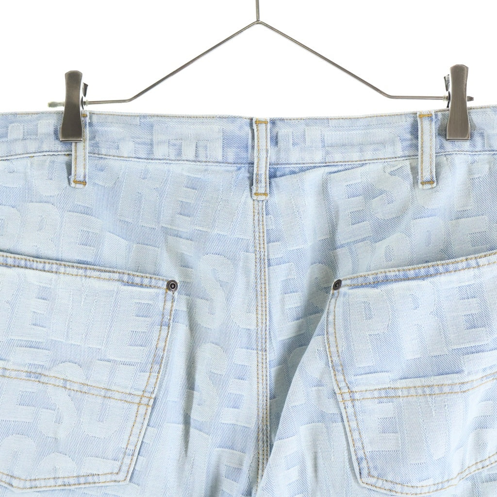 SUPREME(シュプリーム) 26SS Repeat Jacquard Double Knee Denim Short リピート ロゴ総柄 ダブルニー デニム ショートパンツ インディゴ