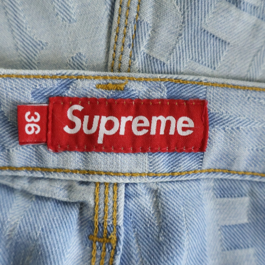 SUPREME(シュプリーム) 26SS Repeat Jacquard Double Knee Denim Short リピート ロゴ総柄 ダブルニー デニム ショートパンツ インディゴ