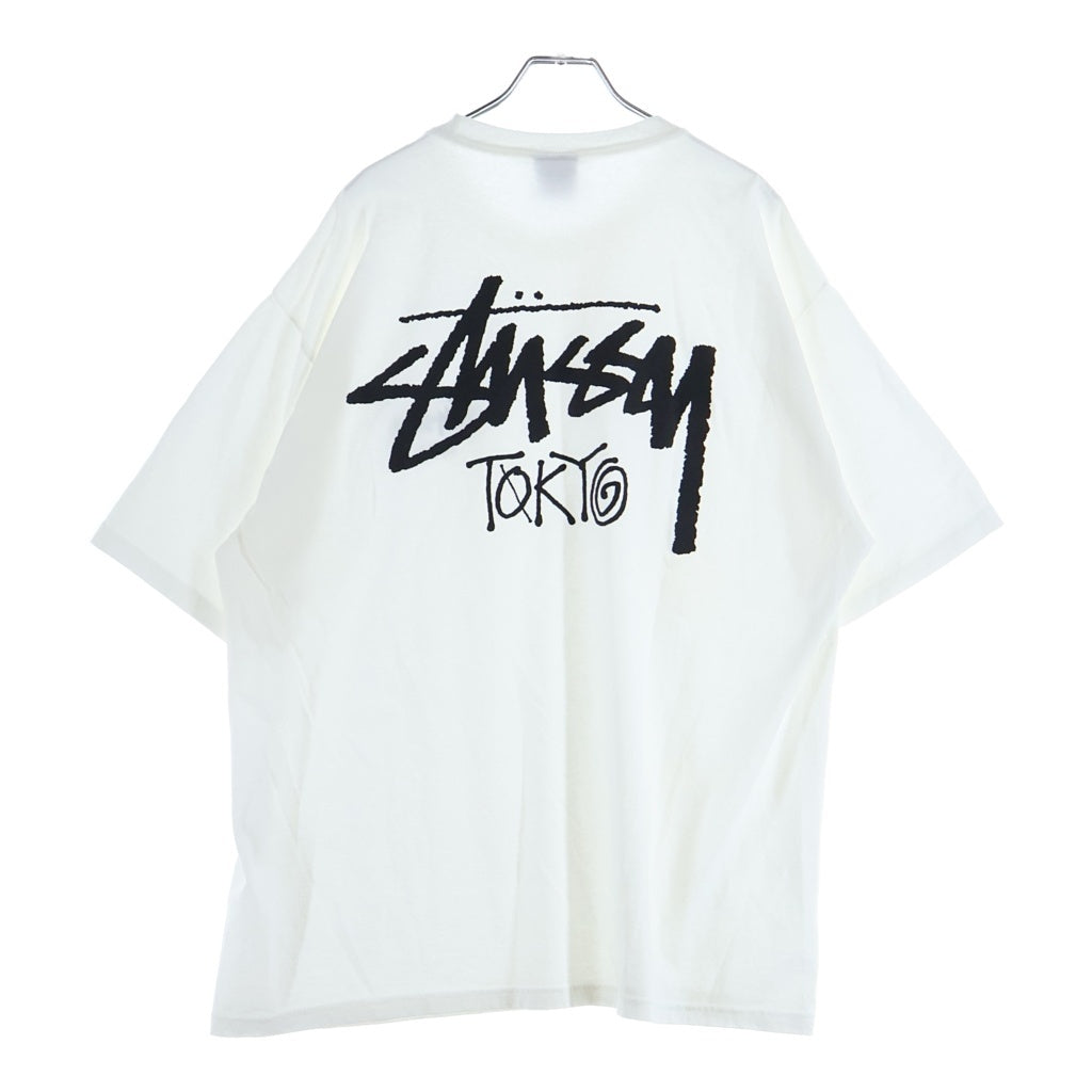 STUSSY(ステューシー) 東京限定 バックロゴ Tシャツ 半袖Tシャツ カットソー クルーネック ホワイト