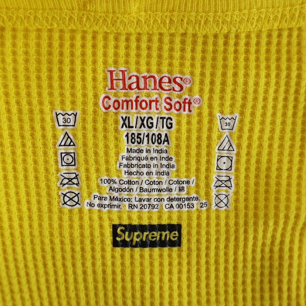 SUPREME(シュプリーム) 25AW xHanes Bones Thermal Crew ヘインズボーンズサーマル 長袖Tシャツイエロー