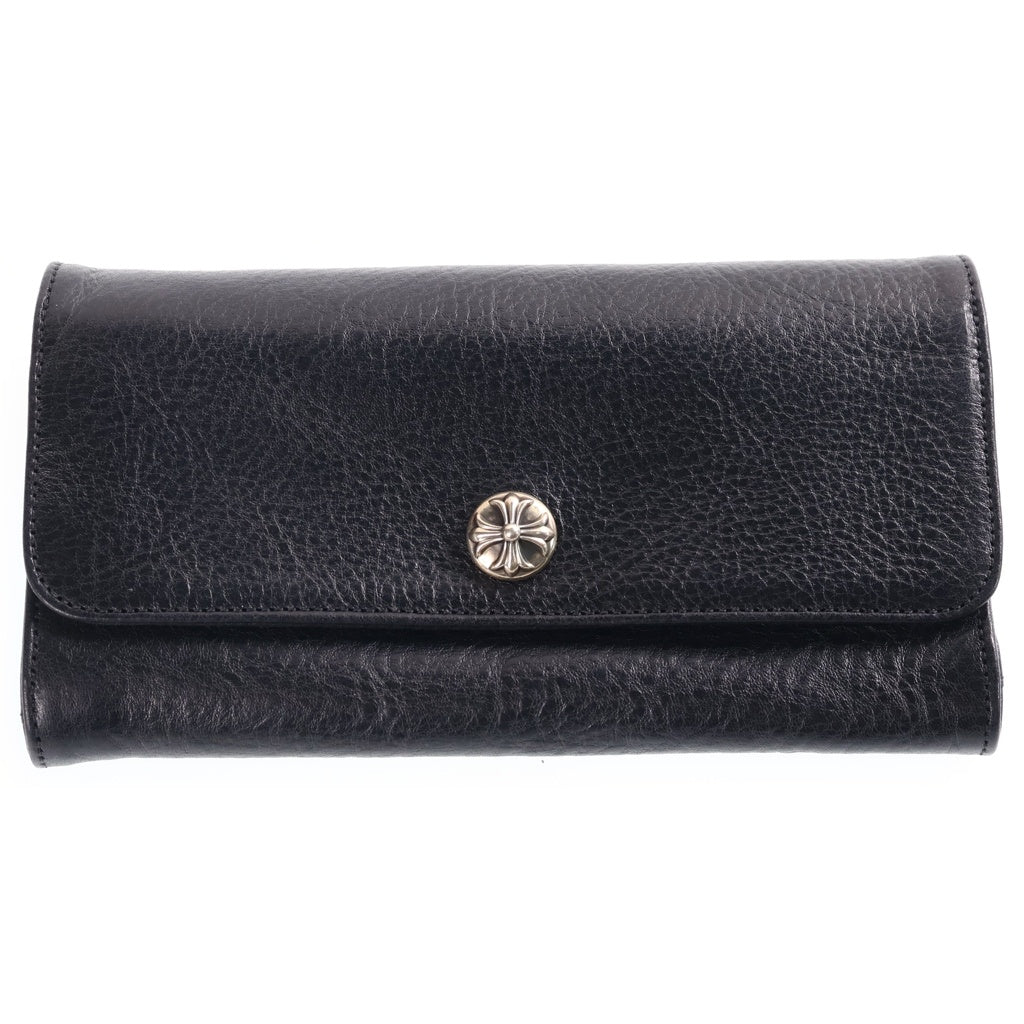 CHROME HEARTS(クロムハーツ) JUDY CROSS BALL ジュディ クロス ボール ボタン レザーウォレット 長財布 ブラック BCA366