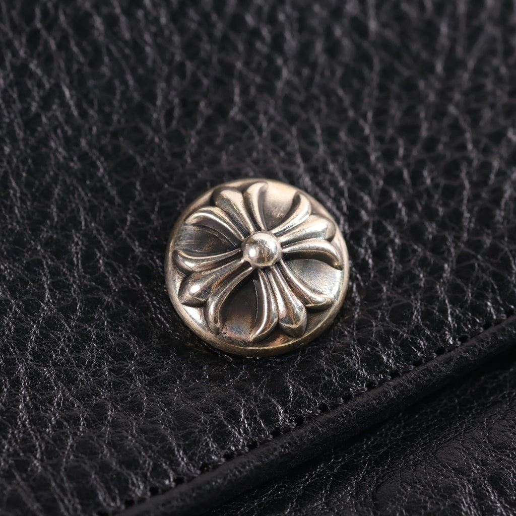 CHROME HEARTS(クロムハーツ) JUDY CROSS BALL ジュディ クロス ボール ボタン レザーウォレット 長財布 ブラック BCA366