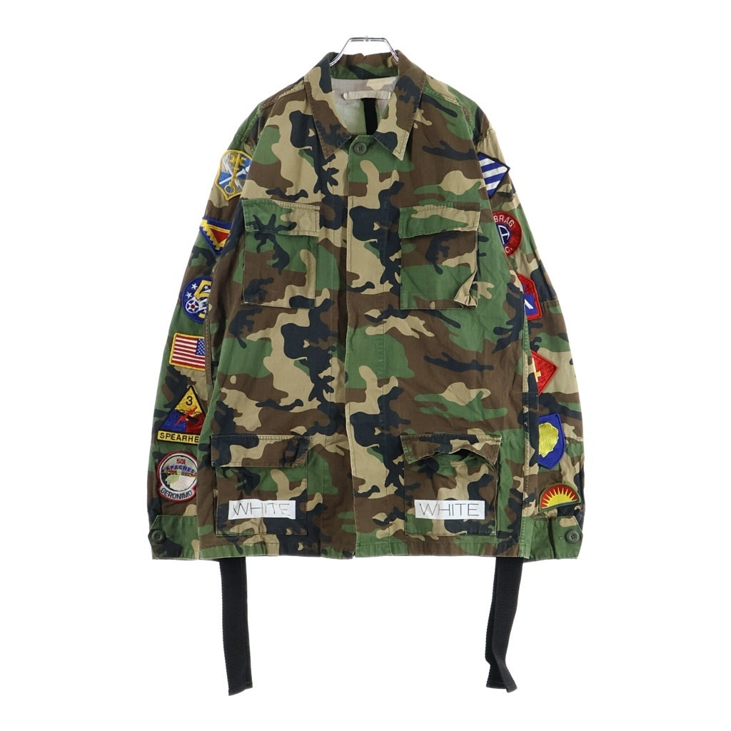 OFF-WHITE(オフホワイト) 16SS Military Field Jacket カモフラージュ ロゴワッペン フィールドジャケット カーキ