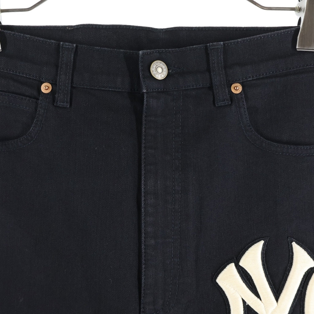 GUCCI(グッチ) New York Yankees Denim Pants ニューヨークヤンキース デニムパンツ ブラック レディース 527442 XRC72