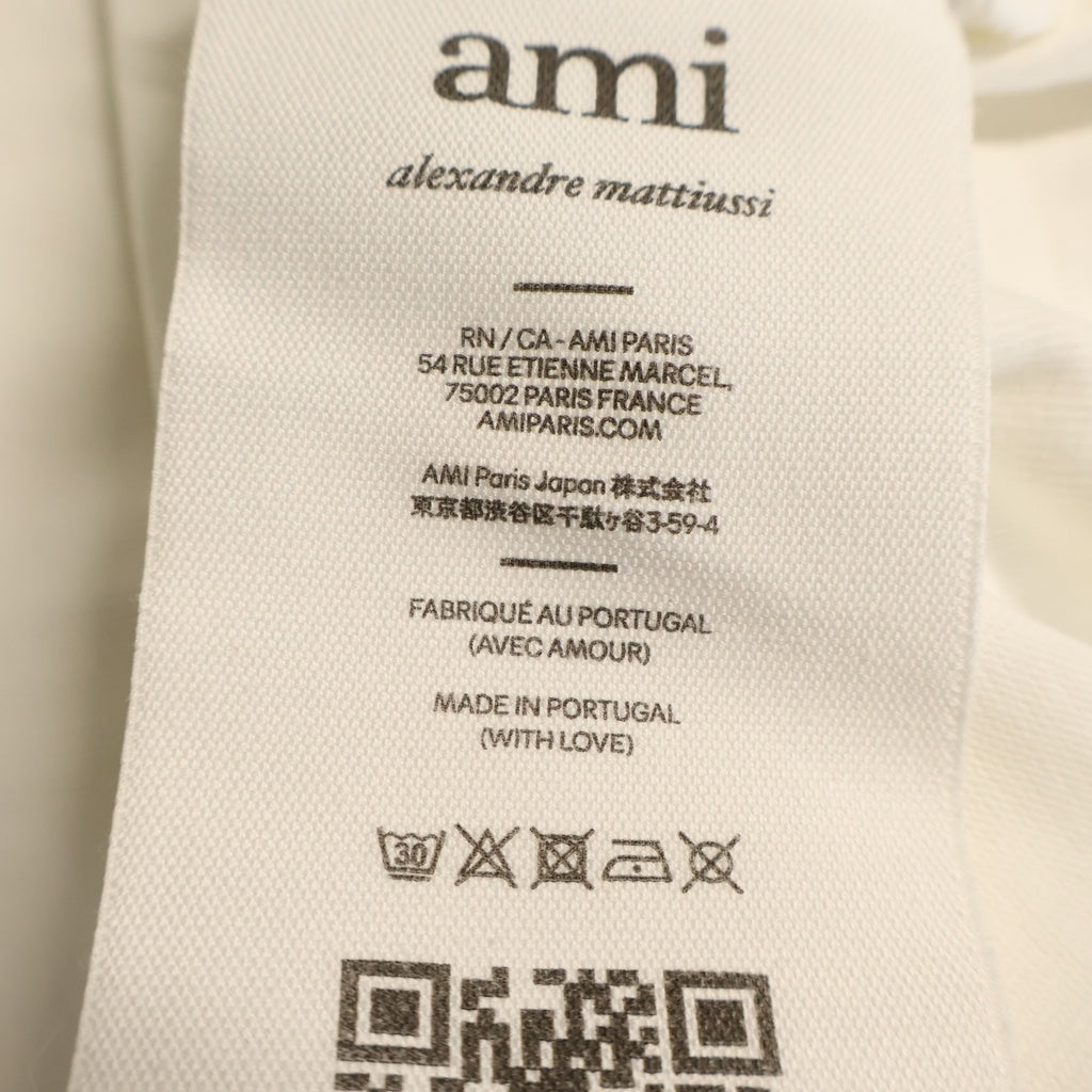 AMI Alexandre Mattiussi(アミアレクサンドルマテュッシ) T-Shirt ハートロゴ刺繍 半袖Tシャツ ホワイト BFUTS005.726