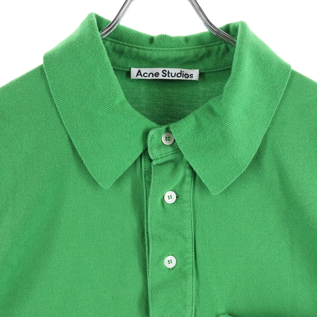 Acne Studios(アクネ ストゥディオズ) Bubble Logo Polo T-Shirt 半袖ポロシャツ グリーン BL0326- FN-MN-TSHI000425