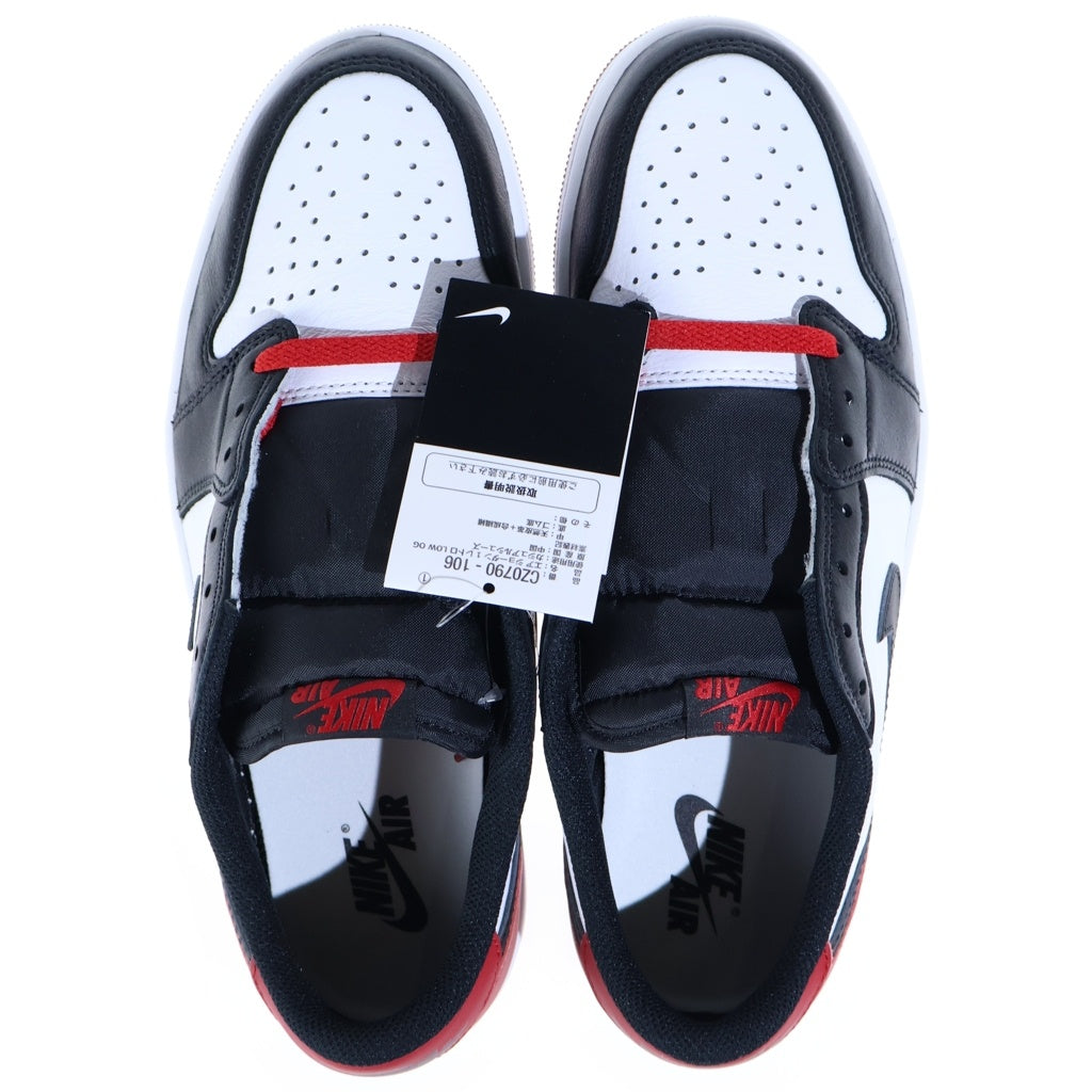 NIKE(ナイキ) AIR JORDAN 1 RETRO LOW OG BLACK TOE エアジョーダン1 ロー ブラックトゥ ローカットスニーカー ホワイト/ブラック/レッド US10.5/28.5cm CZ0790-106
