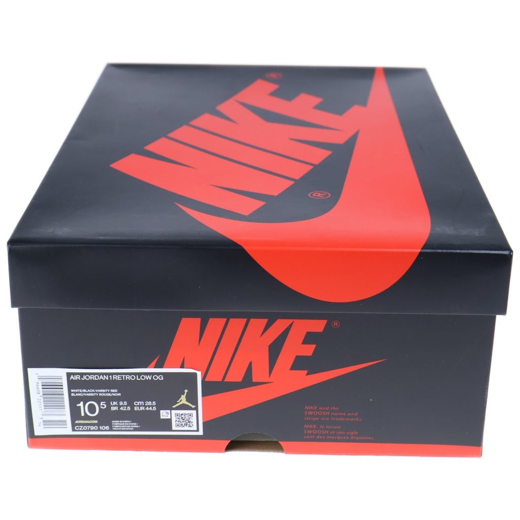 NIKE(ナイキ) AIR JORDAN 1 RETRO LOW OG BLACK TOE エアジョーダン1 ロー ブラックトゥ ローカットスニーカー ホワイト/ブラック/レッド US10.5/28.5cm CZ0790-106