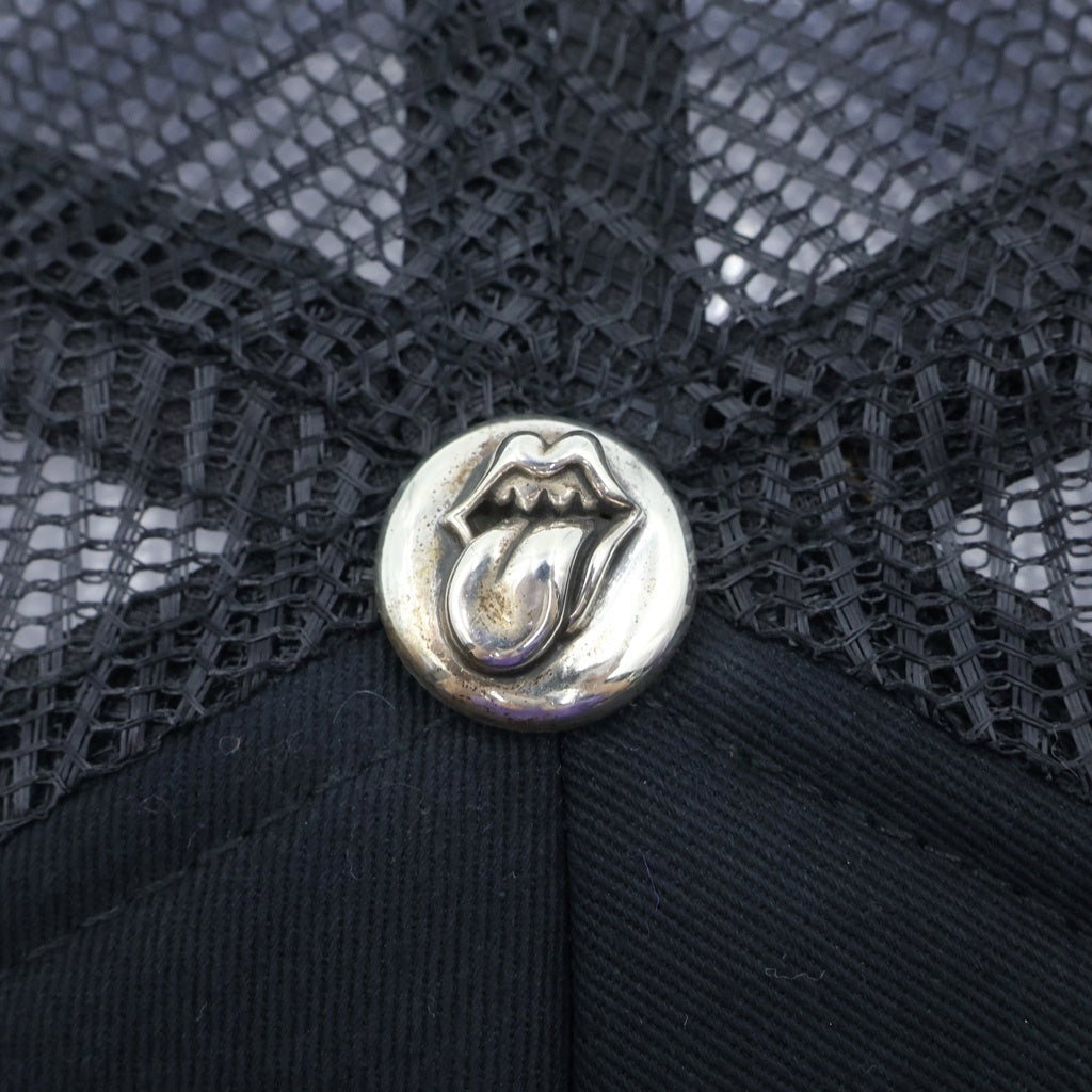CHROME HEARTS(クロムハーツ) THE ROLLING STONES TRUCKER CAP トラッカーキャップ リップアンドタンパッチメッシュ帽子 ブラック/ブルー