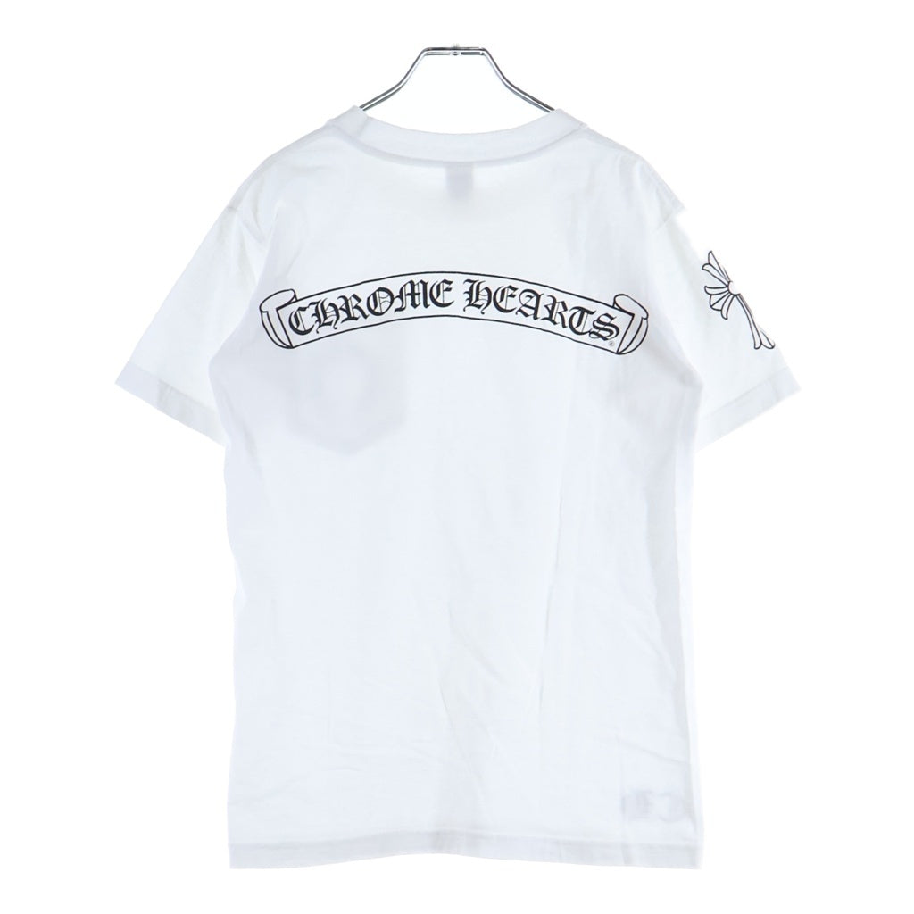 CHROME HEARTS(クロムハーツ) OLD SCROLL LABEL T-SHIRT オールド スクロールラベルプリント クルーネックポケット半袖Tシャツ ホワイト