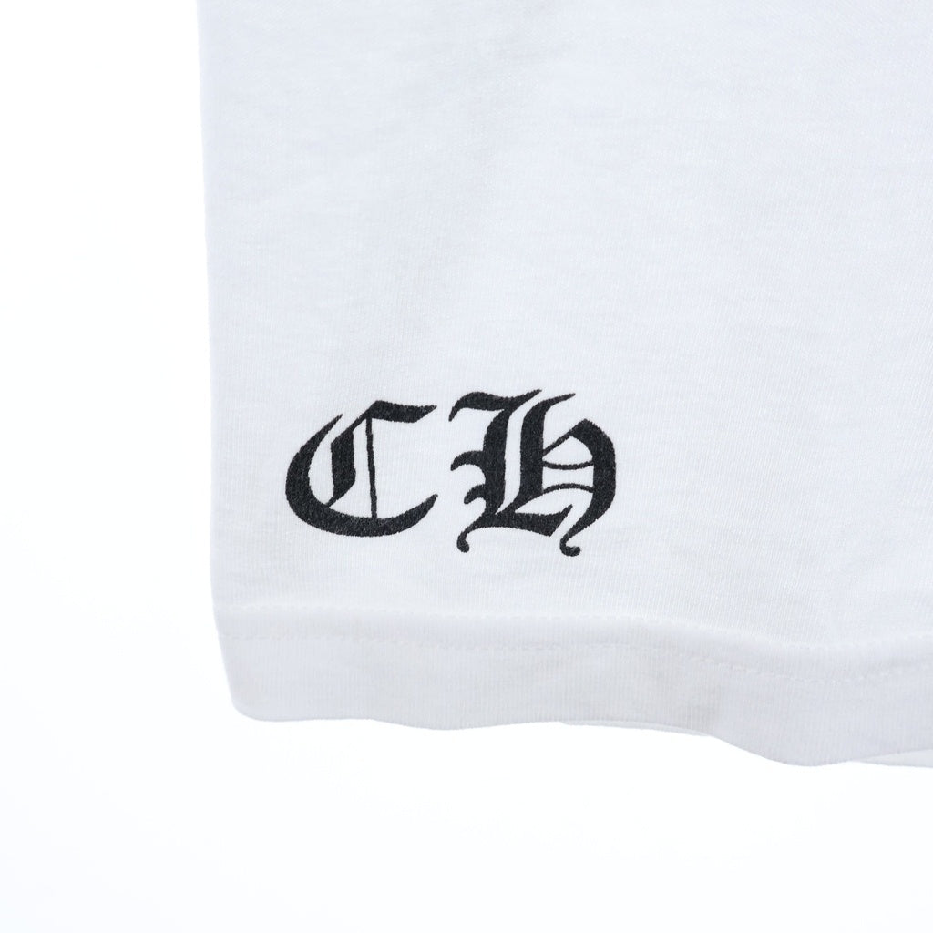 CHROME HEARTS(クロムハーツ) OLD SCROLL LABEL T-SHIRT オールド スクロールラベルプリント クルーネックポケット半袖Tシャツ ホワイト