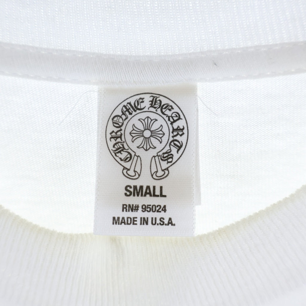 CHROME HEARTS(クロムハーツ) OLD SCROLL LABEL T-SHIRT オールド スクロールラベルプリント クルーネックポケット半袖Tシャツ ホワイト