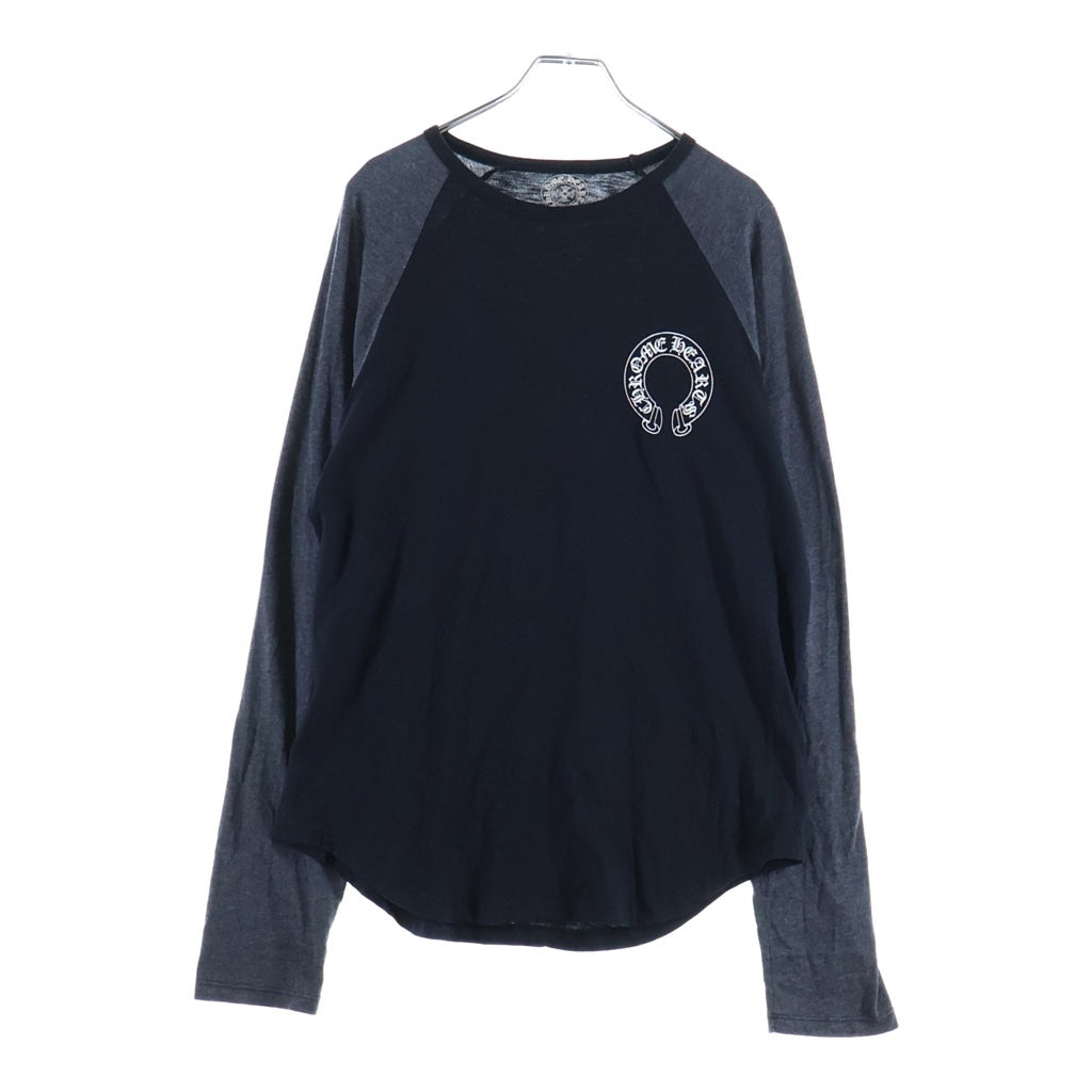 CHROME HEARTS(クロムハーツ) スクロールラベル プリント ラグランスリープ 長袖Tシャツ ロンT グレー