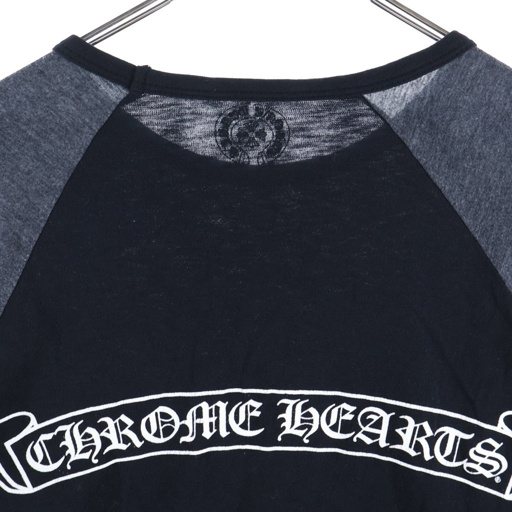 CHROME HEARTS(クロムハーツ) スクロールラベル プリント ラグランスリープ 長袖Tシャツ ロンT グレー