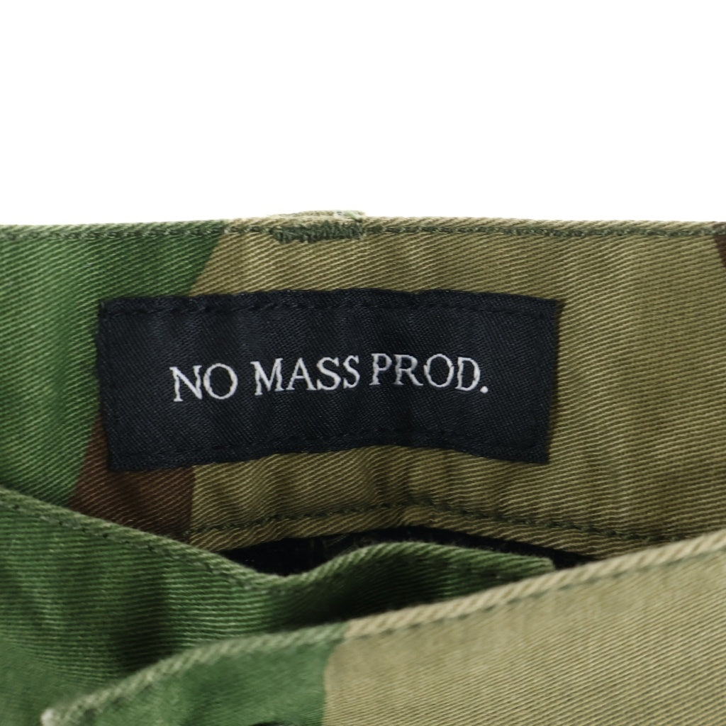 NO BRAND(ノーブランド) NO MASS PROD ノーマス プロッド カモ柄 切り替えデザイン ジップフライ ワークパンツ カーキ