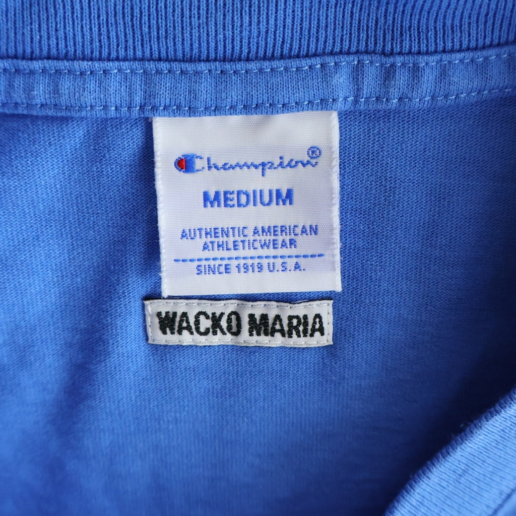 WACKO MARIA(ワコマリア) 26SS CHAMPION HEAVY WEIGHT ヘビーウェイトTシャツ 半袖Tシャツ カットソー クルーネック ブルー C8-D335
