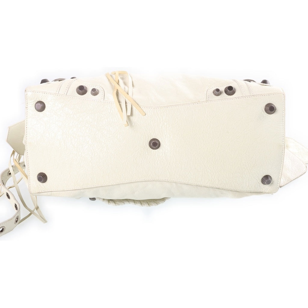 BALENCIAGA(バレンシアガ) NEO CAGOLE CITY HANDBAG ARENA LAMBSKIN ネオ カゴール シティ アリーナ ラムスキン ハンドバッグ ホワイト 700451 210B0 レディース