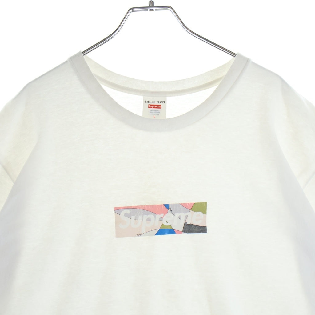 SUPREME(シュプリーム) ×21SS Emilio Pucci Box Logo Tee エミリオプッチ ボックスロゴ 半袖Tシャツ カットソー クルーネック ホワイト