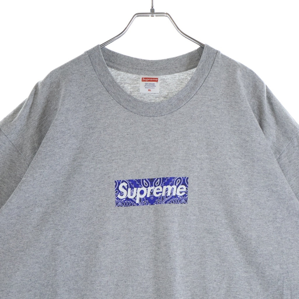 SUPREME(シュプリーム) 19AW Bandana Box Logo Tee バンダナボックスロゴ プリント 半袖Tシャツ カットソー グレー