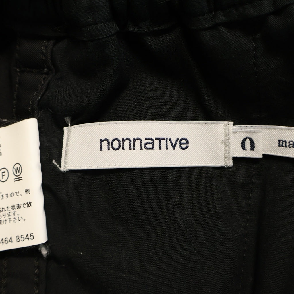 nonnative(ノンネイティブ) 20SS OFFICER EASY PANTS C/P/P SATIN STRETCH COOLMAX イージーパンツ ブラック NN-P3793