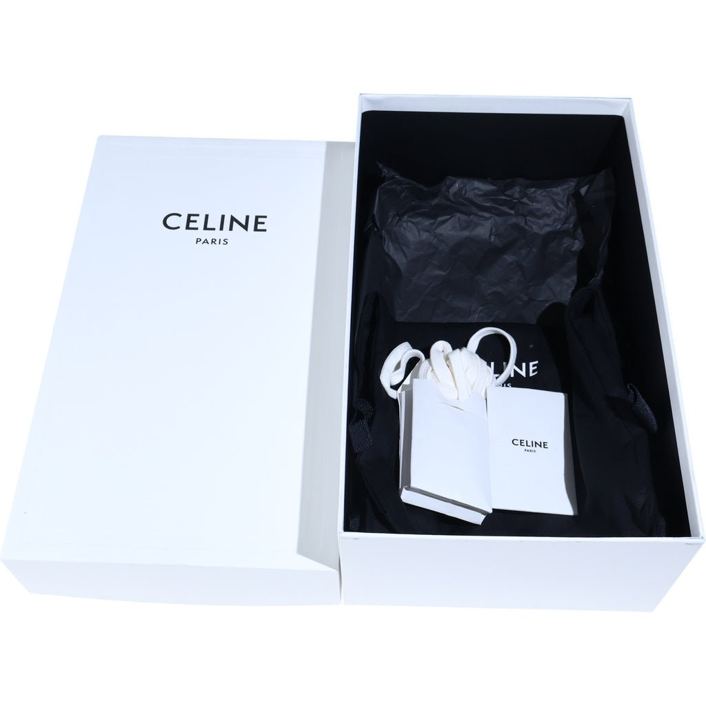 CELINE(セリーヌ) TRAINER LOW LACE-UP SNEAKER カーフスキン レースアップ ローカットスニーカー ホワイト/レッド