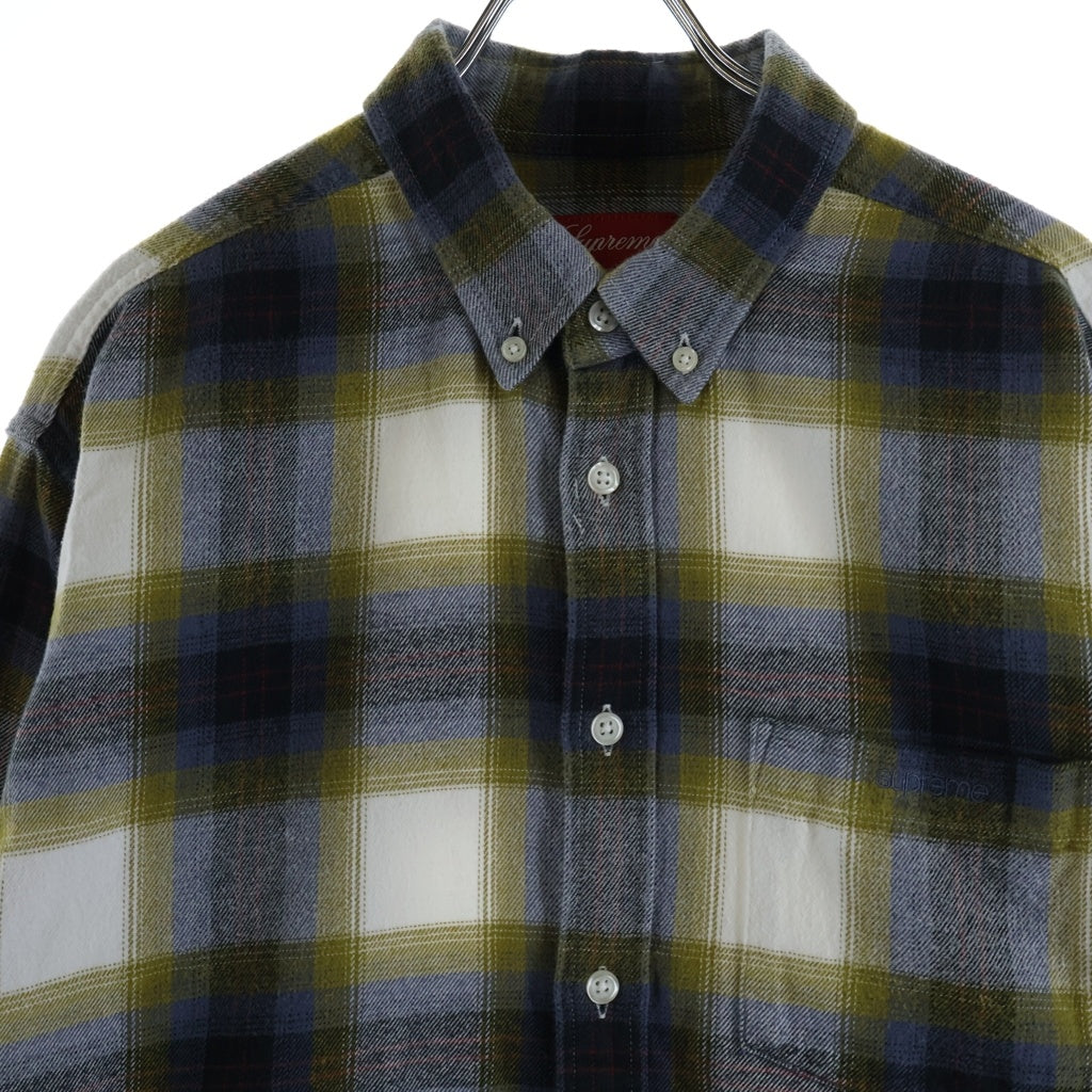 SUPREME(シュプリーム) 22SS Brushed Plaid Flannel Shirt ブラッシュド フランネルシャツ 長袖シャツ イエロー