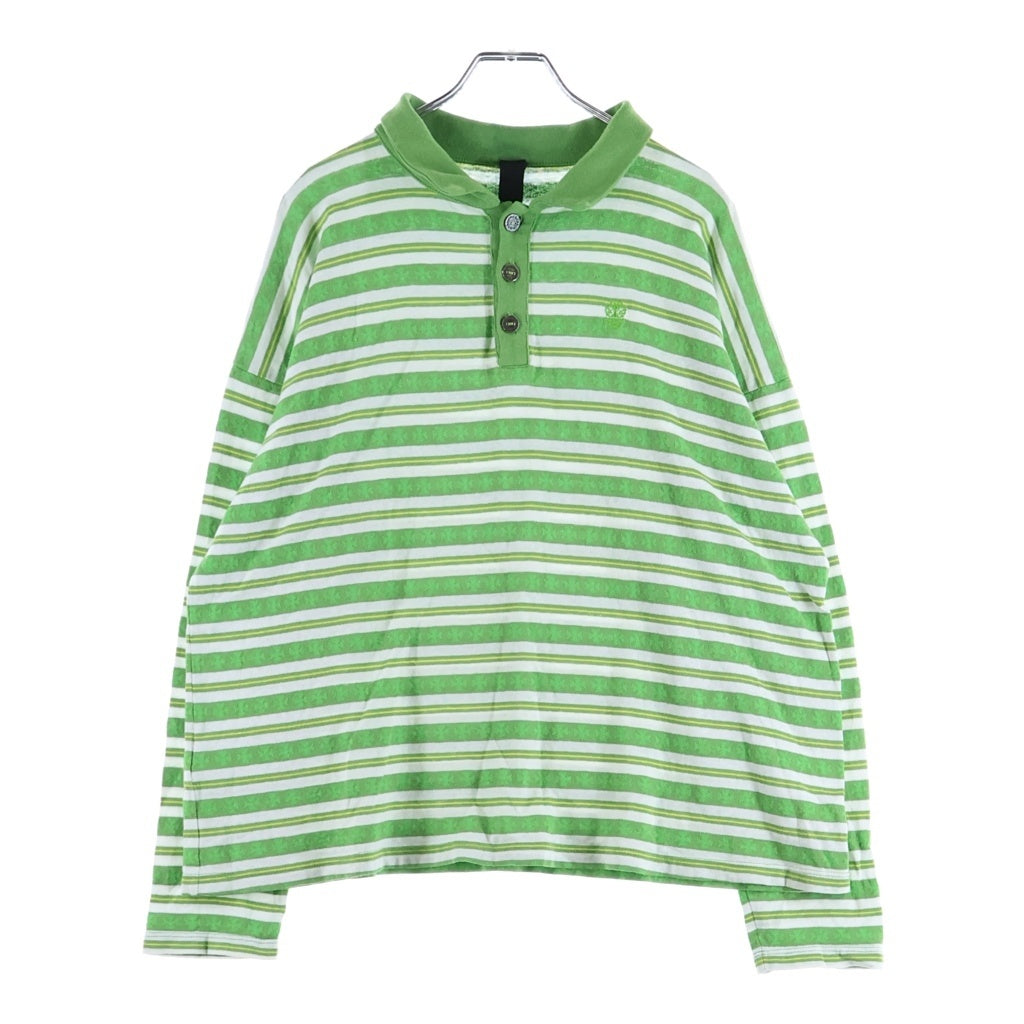 CHROME HEARTS(クロムハーツ) MATTY BOY Y NOT STRIPE POLO マッティボーイ ストライプ長袖ポロシャツ グリーン