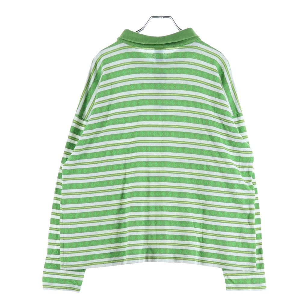 CHROME HEARTS(クロムハーツ) MATTY BOY Y NOT STRIPE POLO マッティボーイ ストライプ長袖ポロシャツ グリーン