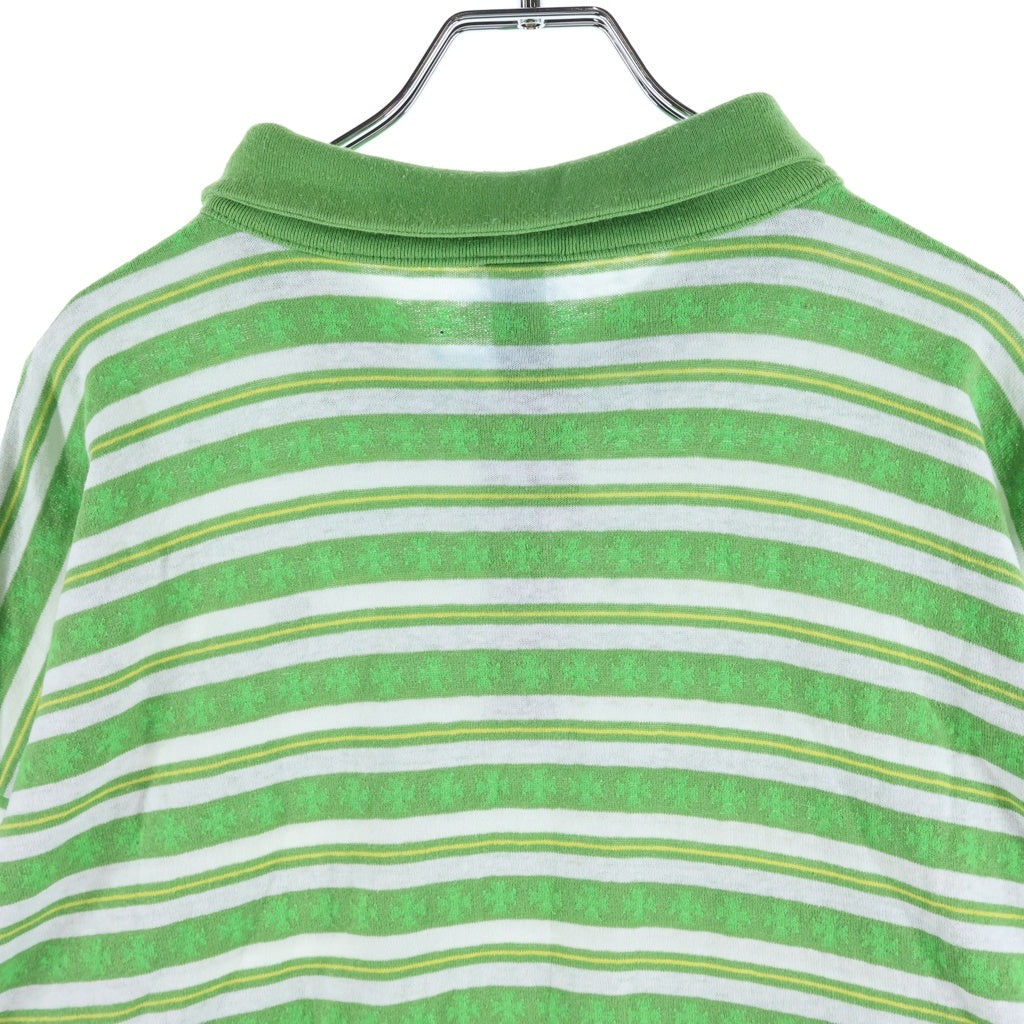 CHROME HEARTS(クロムハーツ) MATTY BOY Y NOT STRIPE POLO マッティボーイ ストライプ長袖ポロシャツ グリーン