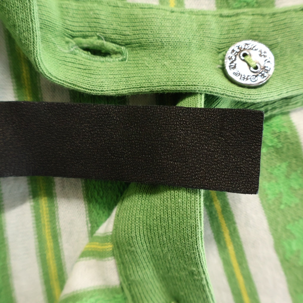 CHROME HEARTS(クロムハーツ) MATTY BOY Y NOT STRIPE POLO マッティボーイ ストライプ長袖ポロシャツ グリーン