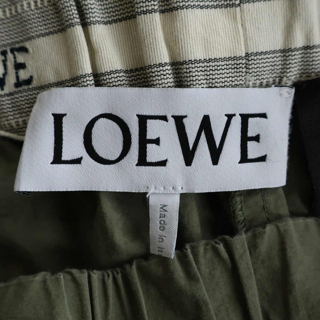 LOEWE(ロエベ) Paula's Ibiza Shorts パウラズ イビザ アナグラム ポプリン コットンショーツ ハーフパンツ カーキ S616Y04X66