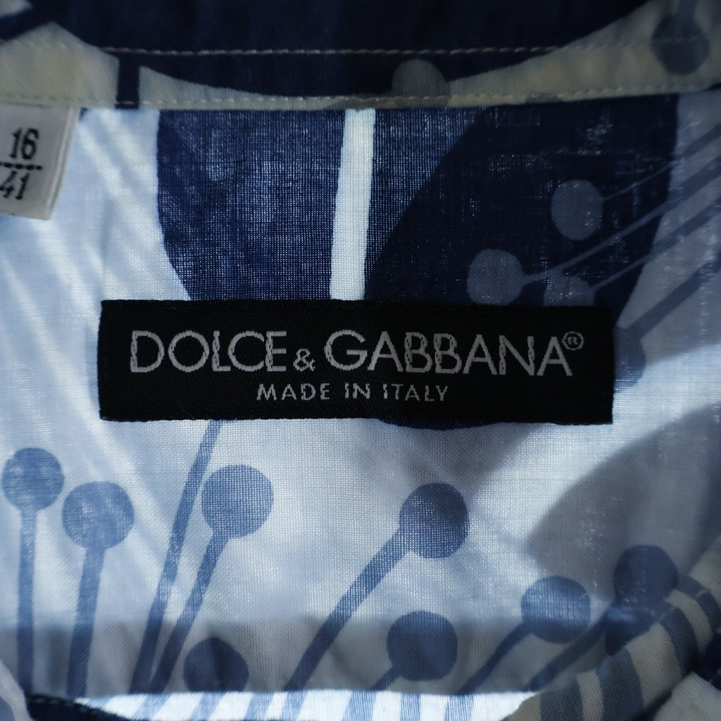DOLCE & GABBANA(ドルチェアンドガッバーナ) 総柄 長袖シャツ ブルー VSR26 S5CC