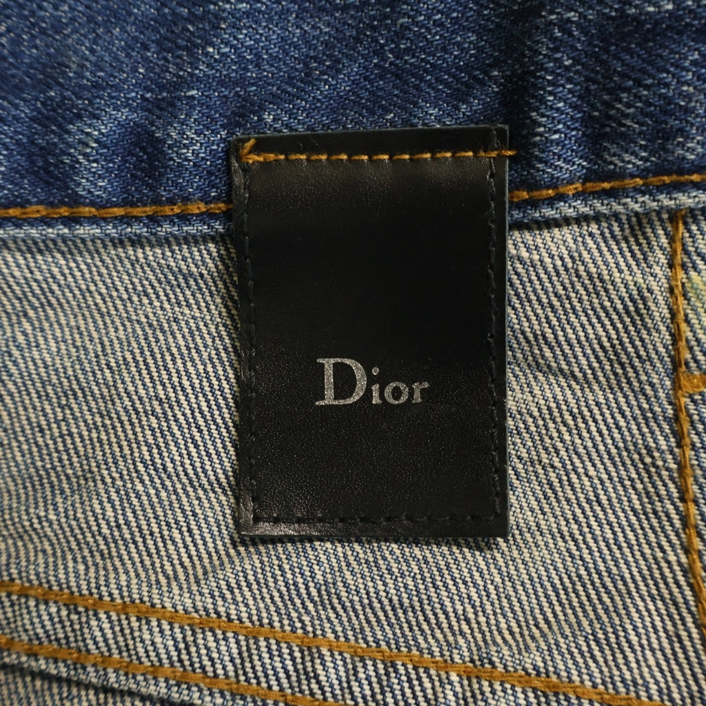 Dior HOMME(ディオールオム) ラスターコーティング 爪痕デニムパンツ インディゴ