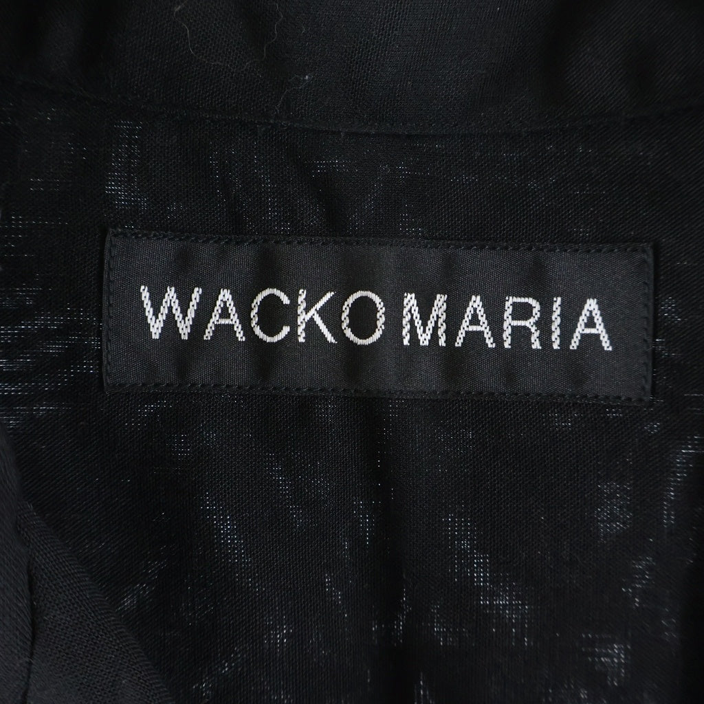 WACKO MARIA(ワコマリア) 26SS 50s OPEN COLLAR SHIR ロゴエンブロイダリー ポケット 半袖シャツ ブラック 26SS-WMS-OC04