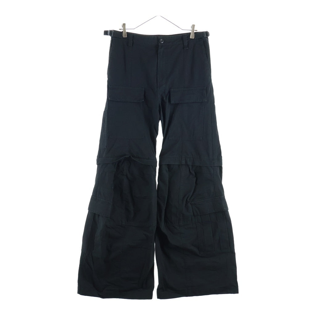 BALENCIAGA(バレンシアガ) 23AW マルチポケットデザイン ジップアップ ワイドフレア パンツ ブラック 768810 TKP27