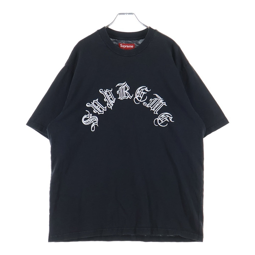SUPREME(シュプリーム) 23FW Old English S/S To オールド イングリッシュ ロゴエンブロイダリー クルーネック 半袖Tシャツ カットソー ブラック